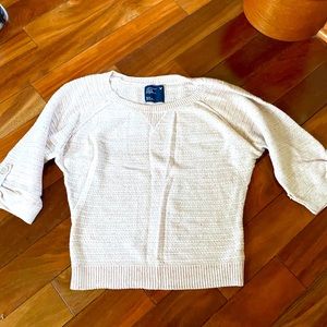 Three-quarter length cream sweater from American Eagle
